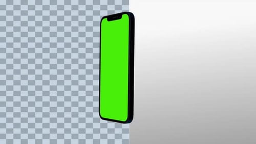 Realistic 3D Smartphone Mockup green screen animation with Alpha