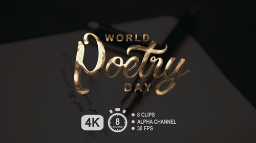 World Poetry Day Text Animation
