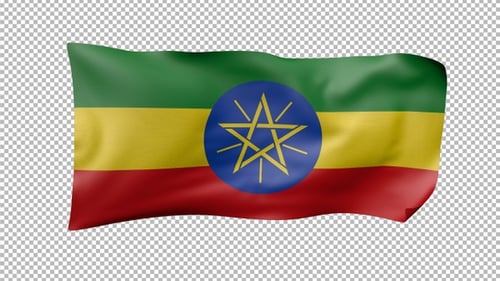 Realistic Waving Flag of Ethiopia Animation