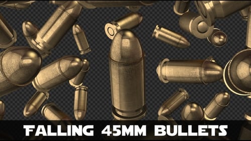 Falling 45MM Bullets With Alpha Channel