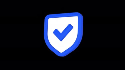 Secure check shield verification symbol on isolated background