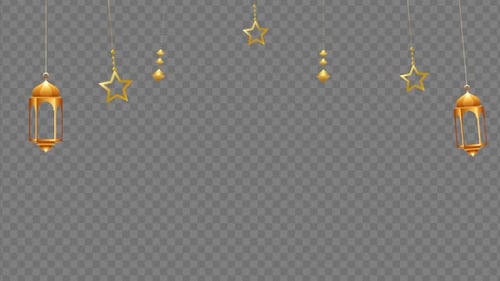 Golden Islamic Lanterns and Stars Celebration Animation