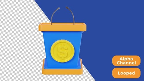 3D Animated Financial Speech | Alpha Channel