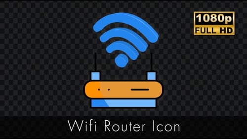 Animated Wi-Fi Router Icon with Dynamic 3D Waves