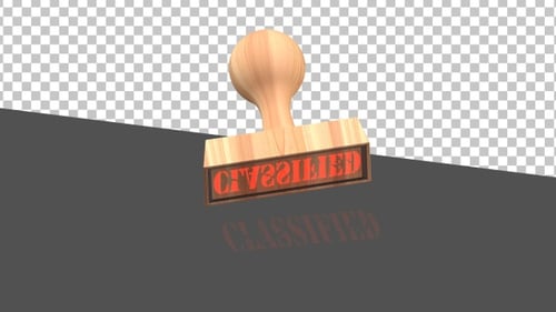 3D Rubber Stamp Stamping Classified Document | Alpha Channel