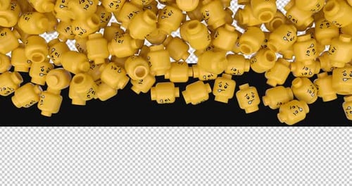 3D-Lego-Gesichter auf Alpha