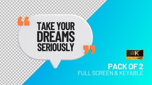 Modern 3D Speech Bubble Quote Reveal with Spinning Animation