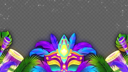 Vibrant Carnival Mask and Instruments Lower Third