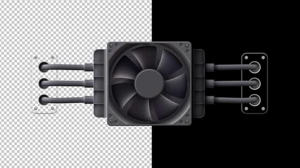 Animated CPU Cooler Fan with Liquid Cooling System, Backgrounds Motion ...