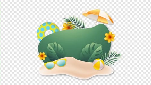 Animated Summer Beach Vacation Scene Title Reveal