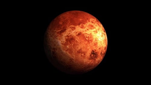 Animated Fiery Red Planet Rotation Loop