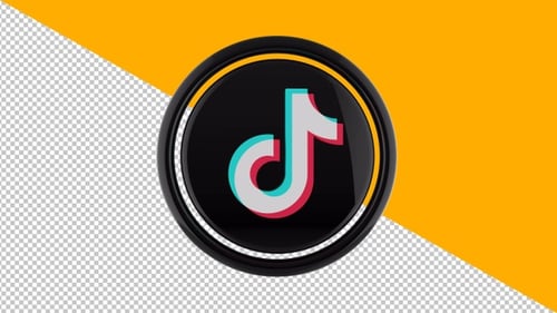 3D Glossy TikTok Logo Rotating Animation
