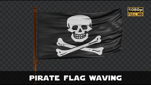 Animated Pirate Flag Waving with Alpha Channel
