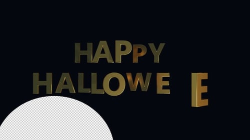 Golden 3D Happy Halloween Kinetic Typography Title