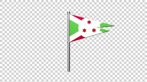 Animated Pennant Flag of Burundi Reveal
