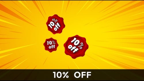 10% Off – Minimal E-Commerce Discount Label Animation