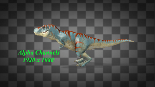 Dinosaur Tail Attack Idle Alpha Channels
