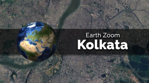 Kolkata (France) Earth Map Zoom to the City from Space