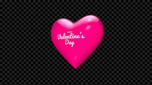 Animated 3D Pink Heart Valentine's Day Greeting