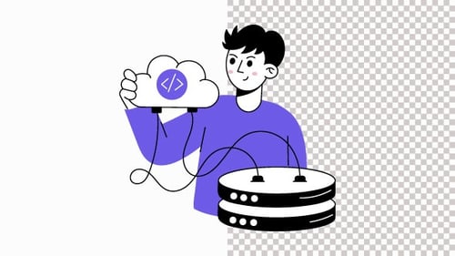 Cloud Coding Animation Alpha Channel