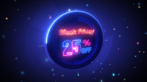 Futuristic Neon Black Friday Sale Discount Reveal