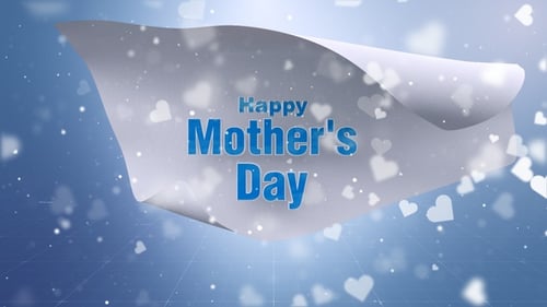 Happy Mother's Day Fabric Reveal Title with Floating Hearts