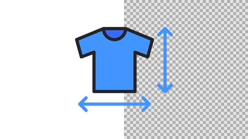 Animated Flat Design T-Shirt Sizing Icon