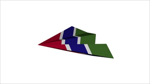 Avion en papier drapeau de la Gambie