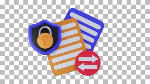 3D Animation of Secure File Transfer with Alpha Channel