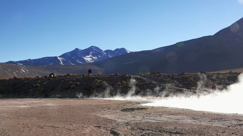 Steam over hot water concept of global warming and climate change. Smoke on the water. Geology.