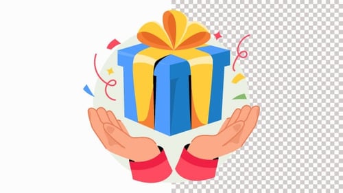 Caja de regalo Animation Alpha Channel