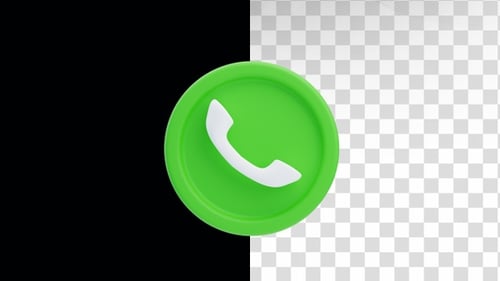 Green phone call button 3d animation