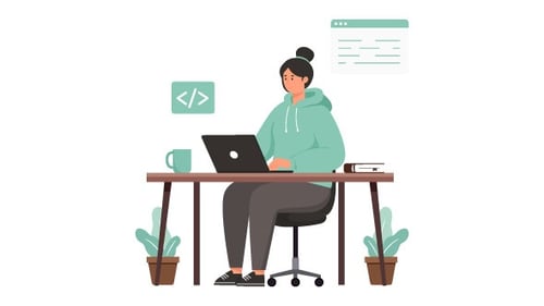 Female Developer Animation Alpha Channel