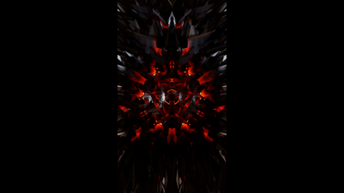 Vertical video abstract rotating red and black glass fractal with reflections loop animation