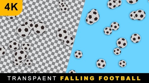 3D-Rendern von fallendem Multifußball auf transparentem Hintergrund
