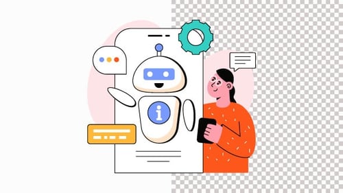 Mobile Chat Bot Animation Alpha Channel