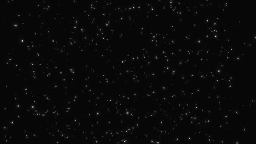 Floating White Particles Twinkling on Black Background