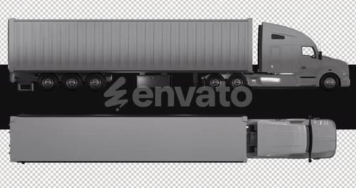 Pack Of 2 Speeding Semi Trucks Animations On Alpha Loop