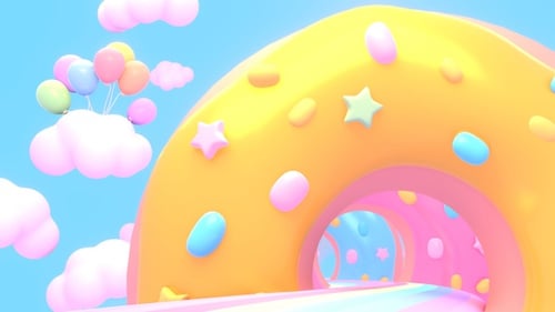 Sweet Abstract Candy Tunnel Animated Background Loop