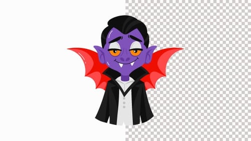 Halloween Vampire Character Animation Alpha Channel