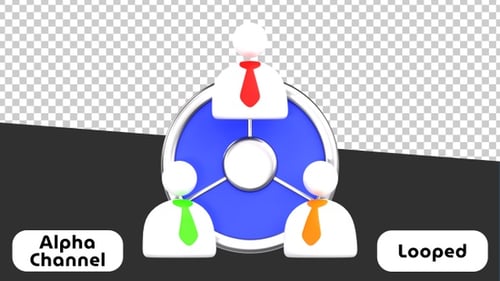Corporate Business Team Structure 3D Animation | Alpha Channel