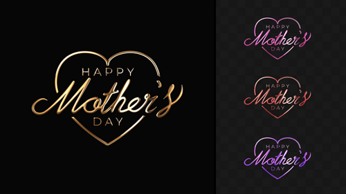 Elegant Animated Happy Mother's Day Calligraphy Titles
