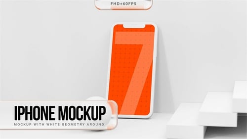 Minimalist 3D Smartphone Mockup with Bouncing Sphere