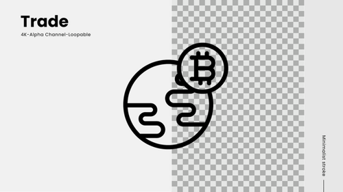 Minimalist Bitcoin Globe Trade Loopable Animation