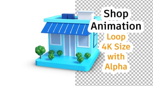 3D Cartoon Shop Animation 01 4K Size