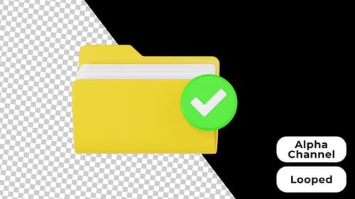 3D Animated Approved Folder | Alpha Channel