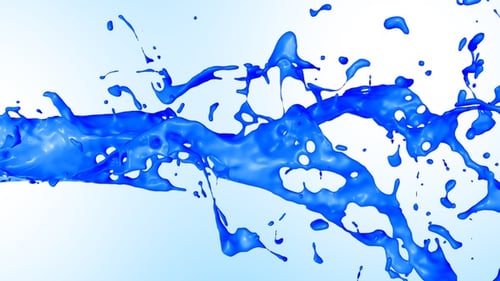 Dynamic Blue Liquid Paint Splash Alpha Channel
