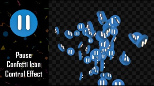 Pause Confetti Icon Control Effect