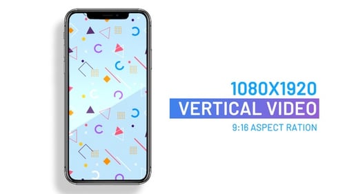 Memphis style looping geometric background pattern vertical video for social media posts