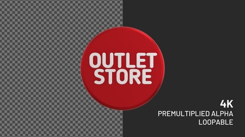 Outlet Store-Logo mit rotierender Schlaufe